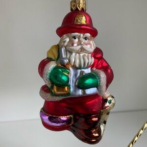 🎅 Unique Treasures Target Exclusive Fireman 🧑‍🚒 Santa w/ Dalmatian puppy EUC
